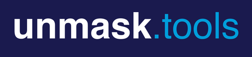 unmask.tools wordmark, dark background